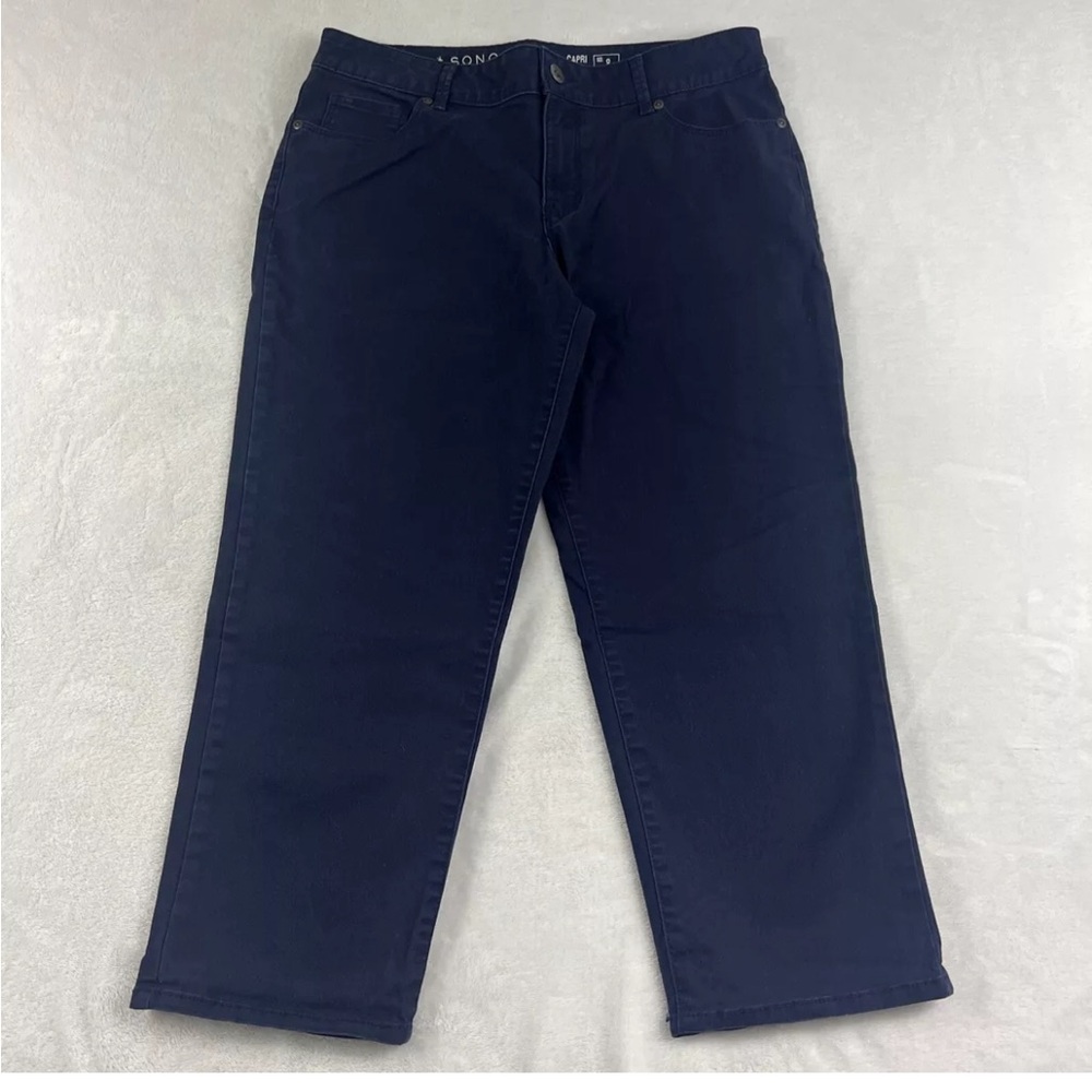 Sonoma Womens Capri Pants Mid Rise Blue Size 8
